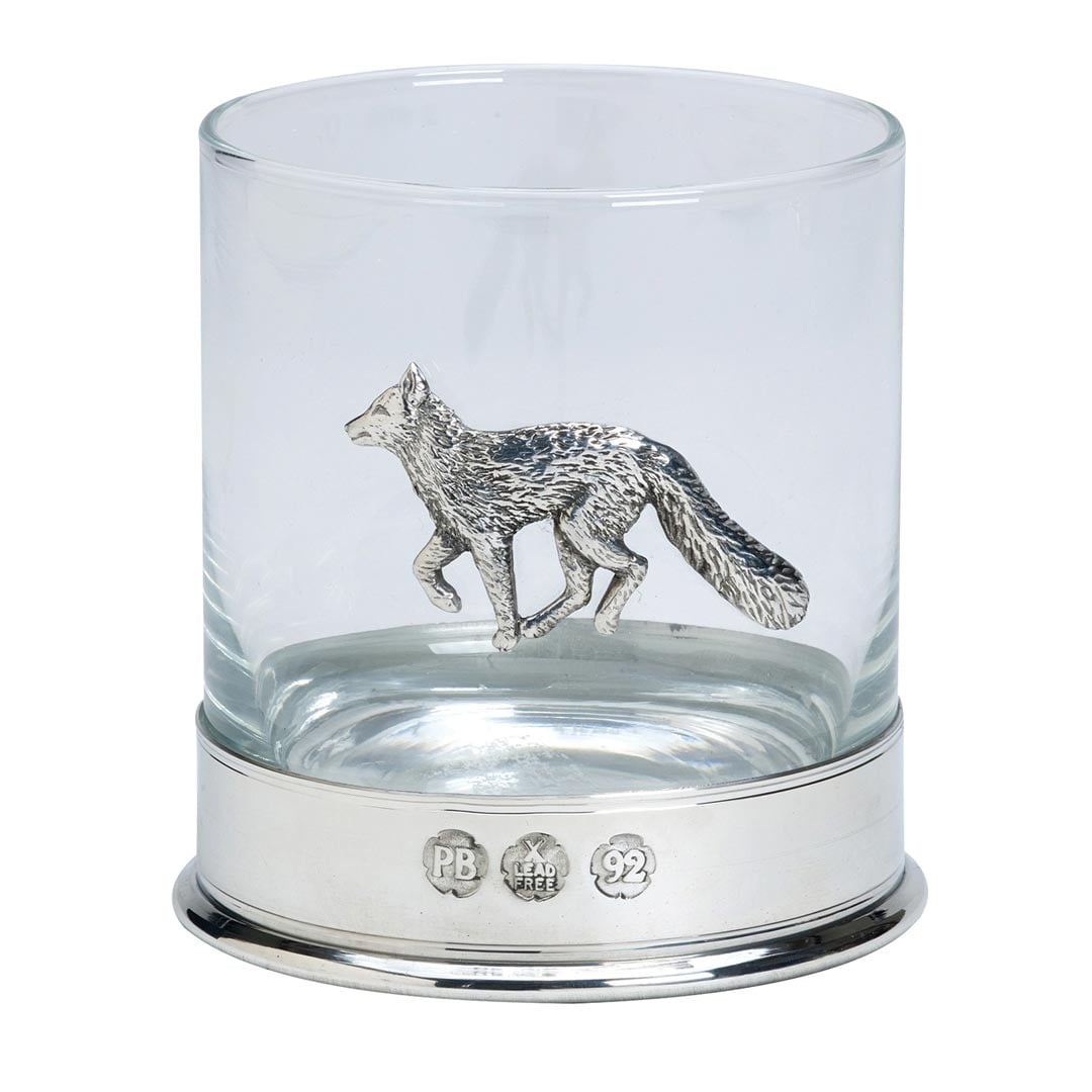 English Pewter Fox Whisky Glass
