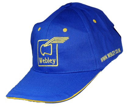 Royal blue Webley Cap with yellow stitching