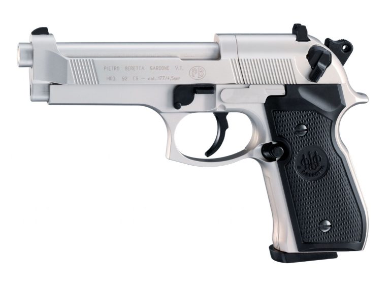 Beretta M92 FS Nickel with Black Grips