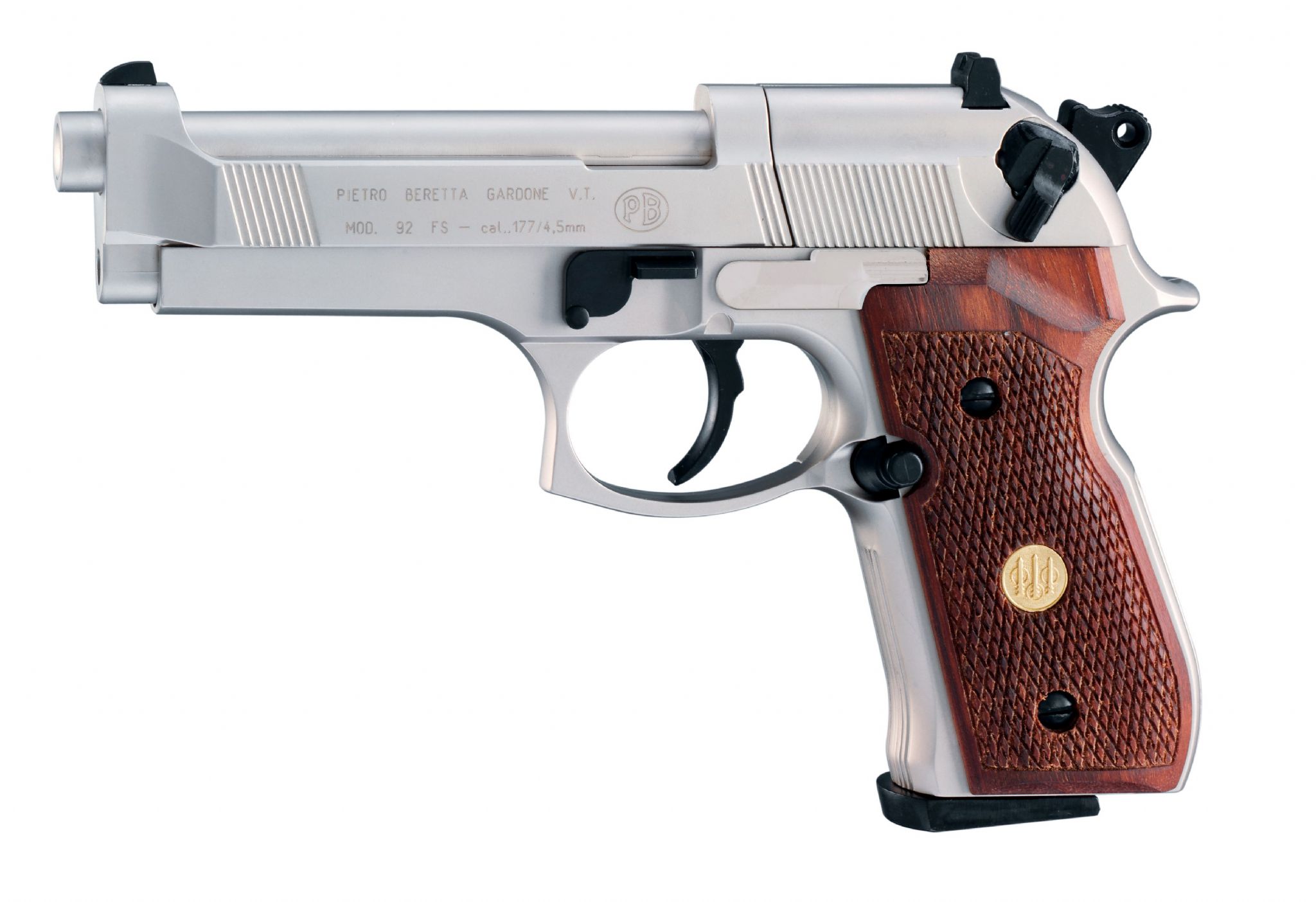 Beretta M92 FS Nickel with Wood Grips