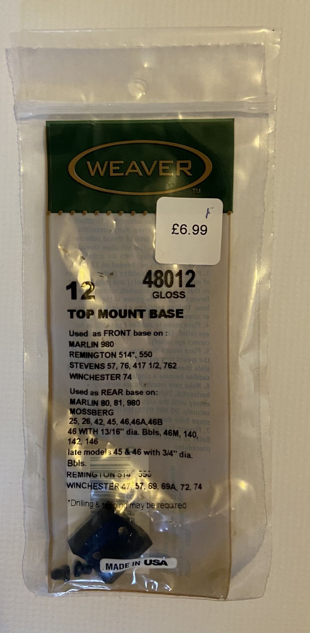 Weaver Top Mount Base - 12